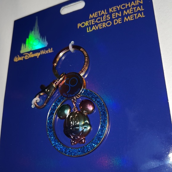 DISNEY Mickey 50th Anniversary Keychain Iridescent - Picture 2 of 9